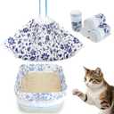Unicorn Catcher 60 Pack Cat Litter Bags 36" x 19" Large Litter Box Liners Tear-Resistant with Drawstring for Easy Access Cat Litter Liners for Litter Boxes Under 36in Total Size (Blue)