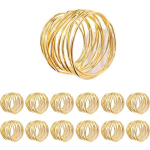Gold Napkin Rings - 14 PCS Metal Napkin Rings(Twisted Wire) Napkin Holders Buckles for Family Dinner, Wedding, Party,Table Decorations