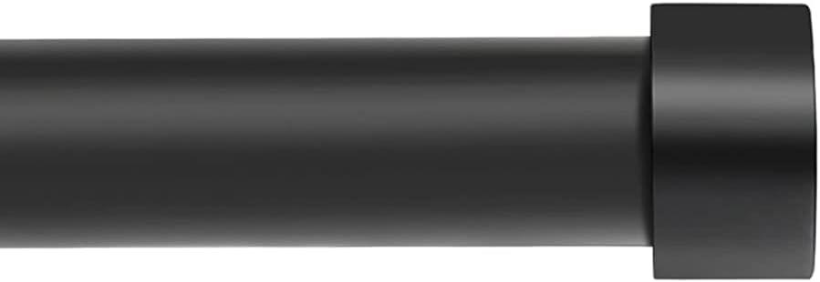 Black Curtain Rods for Windows 48 to 84 Inch(4-7 Feet),1" Diameter Drapery Rods with Modern Style End Cap Finials,Size:36-88 Inch,Matte Black