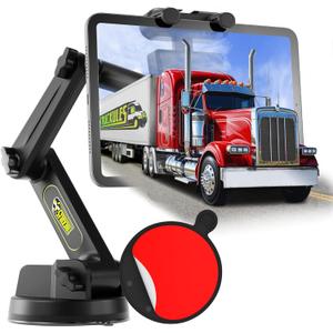 Tablet Holder for Truck Tablet Mount - iPad Mount for Truck, Heavy Duty Super Suction Cup, 16.7 inch Long Arm & Stable, Device & iPad Holder for Dashboard,Dashboard Pad Windshield and Window -Big Rig