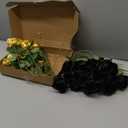 36 Pcs Silk Black Gold Rose Bouquet Bridal Artificial Flowers, Fake Rose Long Stem Realistic Flowers Bulk for Wedding Bouquet Ball Arrangement Centerpiece Party Decor