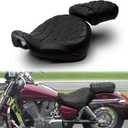 Motorcycle Driver Passenger Seat with Diamond Pattern Stitching Compatible with Shadow Aero VT750C 2004-2024
