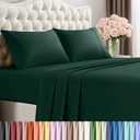 Bedding Oversized Queen Size Sheet Set – 3 Piece Bed Sheets, Soft and Breathable Microfiber, Includes 1 Fitted Sheet, 1 Flat Sheet and 2 Pillowcases – Oeko-Tex - (Emerald Green)