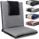 Floor Chair with Back Support 14-Position Adjustable Floor Chair Portable Ground Seating for Adults & Kids Foldable Meditation Seat with Japanese KOYO Bearings & Washable Linen Cover (Grey)