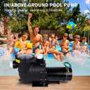 TONGCHANT 2HP 115V/230V Dual Voltage Self-Priming Swimming Pool Pump for Above Ground & Inground Pools, 6800GPH High Flow, Energy-Efficient Copper Motor, Includes 1.25"/1.5"/2" Pipe Fittings