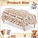 Highland Cow Party Tablecloths - 4Pcs Highland Cattle Birthday Table Covers, Cow Print Themed Party Decorations Plastic Disposable Rectangular Table Cloth for Kids Birthday Baby Shower