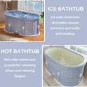Portable Bath Tub No Installation, Foldable Bathtub for Adults, Separate Hot SPA Tub for Shower Stall, Non-Inflatable Ice Folding Bathubs, Family Soaking Baths (Gray, 37.421.621.6 inch)