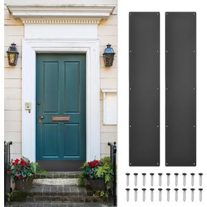 uxcell 1pc Door Kick Plate, 6 x 30 Inches Aluminum Kick Plate Door Plate, 1.5mm (1/16 Inch) Thickness, for Exterior Front Door or Back Door, Black