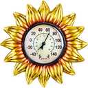 MUMTOP Outdoor Thermometer for Patio - Indoor Outdoor Thermometer, Sunflower Wall Thermometer Wireless for Garden Home Decor