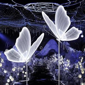 YM sky Wedding Butterfly LED Floor Lamp: Hanging Butterfly White Color Ceiling Light - Romantic Wedding Decoration Lights Fixture - Adjustable Height Creative Butterfly Props (1, 60 CM/23.6 in)