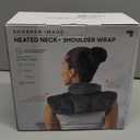 Sharper Image Heated Neck & Shoulder Wrap - Microwavable Warm & Cooling Plush Pad, Scented Aromatherapy (100% Natural Lavender & Herb Spa Blend), Pain Tension Headache Relief Therapy, Gift for Women (Grey)