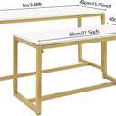 2-Piece Set Gold Modern Nesting Tables, Metal Shoe Handbag Retail Display Racks, Metal Display Riser Shelf for Shoes, Handbags, Home, Clothing Shops, Retail Stores, 100cm x 40cm x 56cm