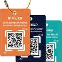 Luggage Tag with NFC & QR Code - Find My Bag Tracker, No App Needed, Scan QR or Tap NFC to Contact Owner, Real-Time Location Alert Upon Scan to Email, One-Time Purchase No Subscription - Colorful 3pcs