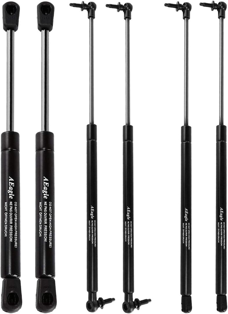 AEagle 2 Window + 2 Hatch + 2 Hood Lift Supports Struts for 99-04 Grand Cherokee, Gas Spring Shocks