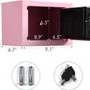 TENAMIC Safe Box 0.23 Cubic Feet Electronic Digital Security Box, Keypad Lock Box Cabinet Safes, Solid Alloy Steel Office Hotel Home Safe, Pink