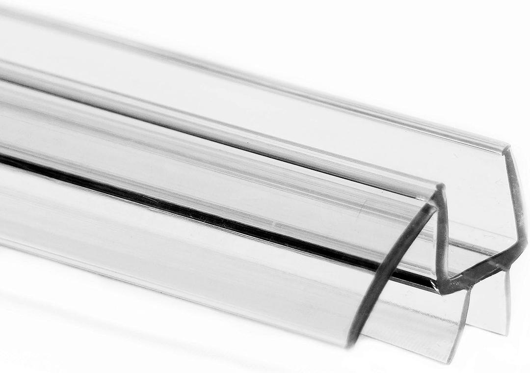 eatelle Shower Door Bottom Seal with Drip Rail for 3/8" (10mm) Thick Glass, 36" Long Sweep - Ultra Clear Polycarbonate