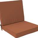 Outdoor Deep Seat Cushion Set 24" x 24", Water Repellent & Fade Resistant Cushion for Patio Furniture, Back & Seat Cushion with Removable Covers for Sofa, Couch, Red