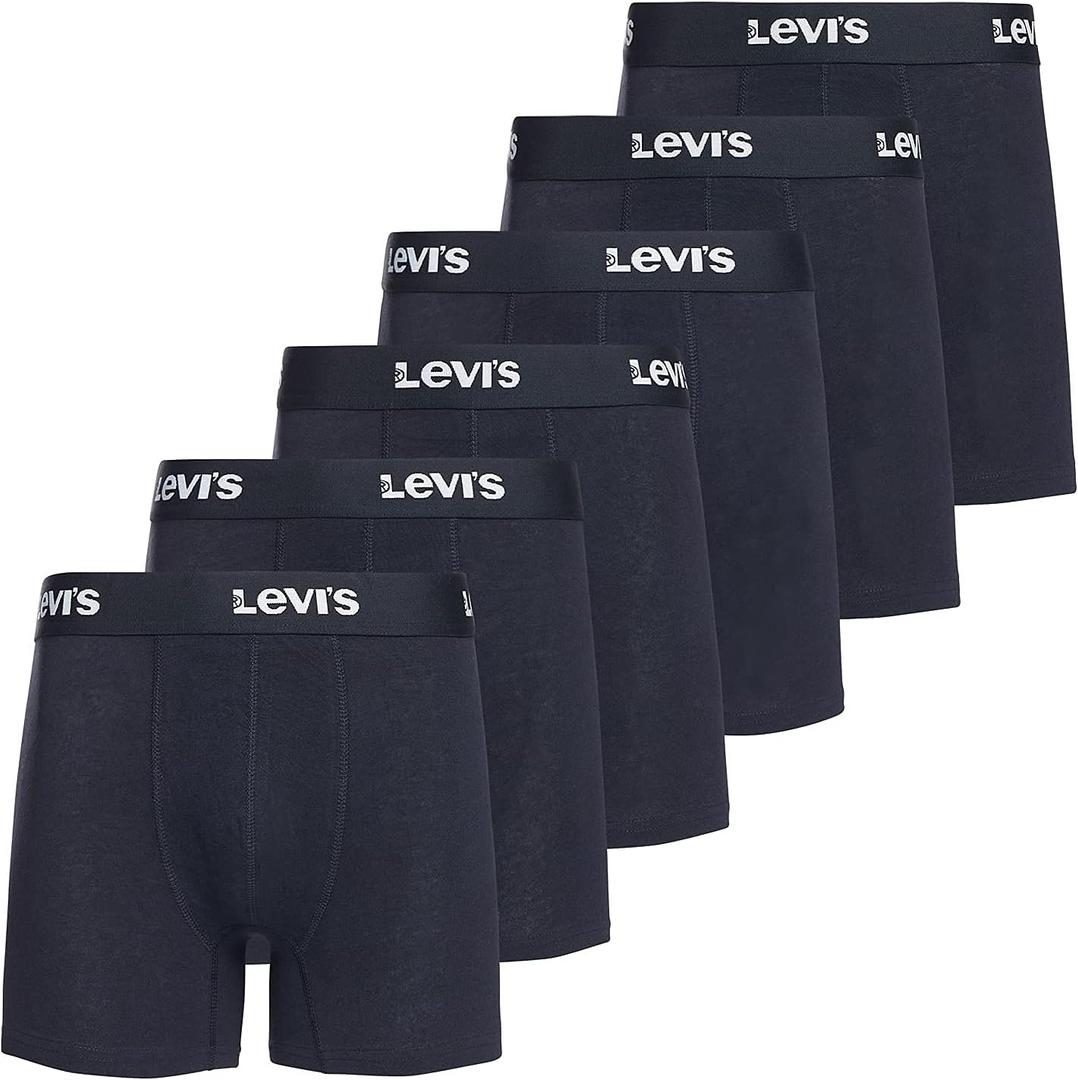 Levi's Mens Boxer Briefs Breathable Cotton Underwear for Men Pack of 6 (Large, 6 Pack Black)