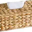 KALEKAIL Rectangular Tissue Box Cover Compatible with 100180 Sheets of Kleenex Water Hyacinth Rectangle Tissue Box Rattan Tissue Box Holder Rectangular, Hand Woven Wicker Tissue Holder