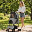 Pet Stroller for Small Dogs Cats, Lightweight Foldable Dog Stroller-Gray