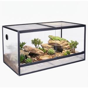 120 Gallon Bearded Dragon Tank, 48"x24"x24" (4x2x2 ft) Large Reptile Terrarium, Reptile Enclosure with Aluminum Frame, Mesh Top, Sliding Lock Doors