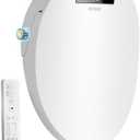 XCQQ Electric Bidet Toilet Seat Round, Heated Toilet Seat, Instant Warm Water, Warm Air Dryer, Rear Feminine and Oscillating Washing, Wireless Remote, Night Light, Slow Close Lid, LED Display