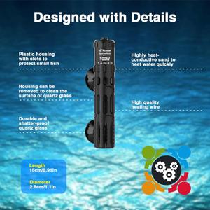 Fish Tank Heater with LED Digital Display Thermostat, Submersible Aquarium Heater with Protective Housing, 100W Adjustable Fish Heater for 10-20 Gallon Tanks
