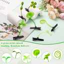 50 Pcs Sprout Clips Little Grass Hair Clips Bean Style Plant Hairpins Sprout Hair Clips Hair Accessories Gift for Women Girls Kids Party SchoolGrass)