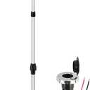 Telescoping Stern Light Anchor Light LED Extension Boat Navigation Lights Pole with Base USCG 2 NM All Round White Detachable Plug in 10-30 Volts From 29 to 43 Inches