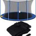 SPORTYOUTH Trampoline Netting Replacement for 6 Straight Poles 12ft Round Frame Trampolines, Safety Enclosure Net Breathable Weather & UV Resistant with Adjustable Straps, NET ONLY, Size: 12 feet - 6 Pole
