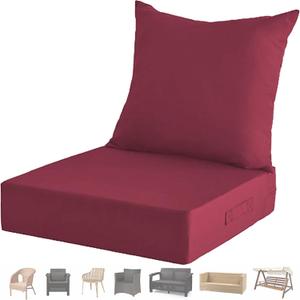 Weatherproof Outdoor Seat Cushion Set  Waterproof, Fade-Resistant Patio Chair Cushions for All Seasons(16,61x61x8cm)