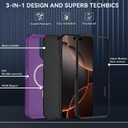 SunStory Magnetic for iPhone 16 Pro Case with HD Screen Protector, Compatible with MagSafe, 3-Layer Heavy Duty Full-Body Cover, 3 in 1 Hybrid Protective Case for iPhone 16 Pro 6.3",Purple