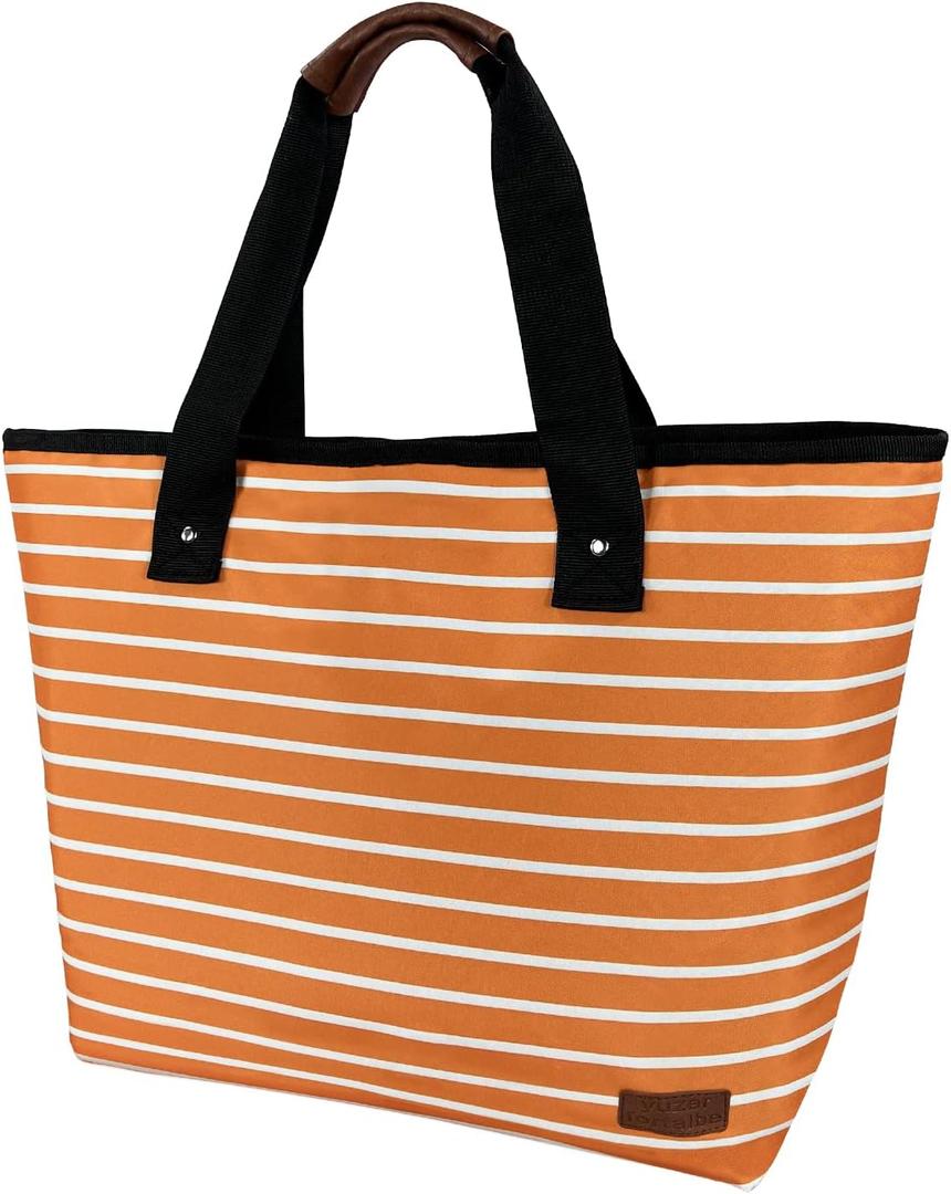 Large Cooler Bag Insulated Blue 30can 18L,Leakproof Soft Coolers Insulated Tote Bag, Reusable Grocery Bag Lunch Box Lunch Bag for Picnic Beach Camping. (orange)