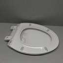 Elongated Toilet Seat, 18.5 Soft/Slow Close Oval (Oblong) Toilet Seat for Elongated Toilets, No-Slam Quiet-Close Lid, Easy-to-Install & Clean, Durable Never-Loosen White Plastic Seat
