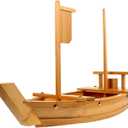 20 Inch Wooden Sushi Boat Serving Tray, Large Sushi Boat Plate for Sashimi Board Seafood Party, Great for Sushi Restaurant or Home (20.4inch/52cm)