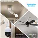 Onite 2-Pack Heavy Duty Light Socket Extender, 360 Adjustable E26/E27 Extension Adapter for High Power Bulbs, Security Cameras & Fans, Outdoor/Indoor (White, 6.7inch)