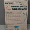 Magnetic Acrylic Calendar for Fridge 17"x12" Clear Dry Erase Calendar Board for Refrigerator Includes 4 Dry Erase Markers and Eraser