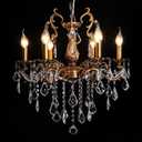 Crystal Chandeliers Contemporary Chandelier 6 Lights Island Lighting Candle Pendant Ceiling Light Fixture for Dining Room Living Room Kitchen Bedroom Hallway Entry D22.1
