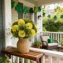 Kimura's Cabin 20Pcs Green Chrysanthemum Artificial Flowers Fake Silk Mums Flower with Stem Balls Flowers for Wedding Bouquets Arrangements St Patricks Day Home Garden Table Centerpieces DIY Decor