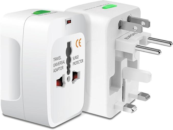 Portable Worldwide Universal Power Adapter All in One International Out of Country Travel Wall Charger Plug for Wall Plug Input in USA EU UK France Italy Australia India Outlets by Cellet