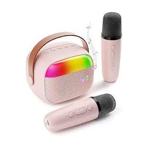 Mini Karaoke Machine for Kids, Toy for Girls Portable Bluetooth Speaker with 2 Wireless Microphones, Fashion Toy Gifts for Christmas Birthday, for 3 4 5 6 7 8+ Year Old Girls Gifts
