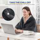 Sealy Heated Blanket Throw with Built-in Button Controller, Reversible Flannel to Sherpa Electric Blanket with 2-10 Hours Auto-Off & 4 Heating Levels, Over-Heat Protection, 50x60 inch, Charcoal
