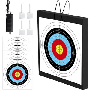 Archery Target - 20'' Foam Targets for Backyard, Bow & Arrow Target with Rope for Recurve Bow Longbow or Compound Bow Shooting Practice, 20x20x4.75"