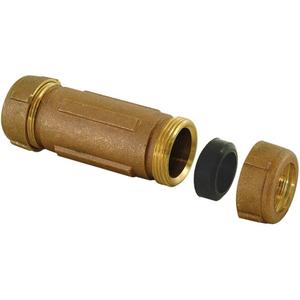 Eastman 5 Inch Long Pattern Compression Coupling, 1/2 Inch IPS x 3/4 Inch CTS, Brass Plumbing Fitting, 20543LF