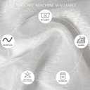 White Sheer Valances for Windows - Light Filtering Semi Sheer Valances for Living Room/Bedroom/Kitchen/Bathroom/Cafe - Transparent Window Valance Curtains with Rod Pocket 2 Panels 52x18 Inches Long