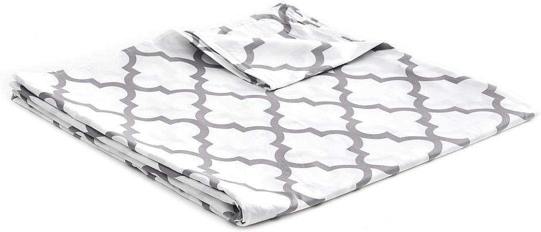 YnM Cotton Duvet Cover for Weighted Blankets (Lattice Scroll, 48''x72'')