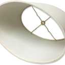Royal Designs, Inc. Shallow Oval Hardback Lamp Shade, HB-611-12LNEG, Linen Eggshell, (10 x 6) x (12 x 7.5) x 7