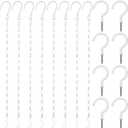 Hotop 8 Pcs Metal Hanging Chains with Ceiling Hooks, Garden Plant Hangers for Hanging Bird Feeders, Billboards, Chalkboards, Basket, Planters, Lanterns, Wind Chimes, Chain Hook DIY(16.38 Inch,White)
