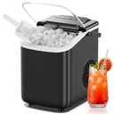 NEWBULIG Ice Maker, Countertop Ice Machine with Handle | 9 Bullet Cubes in 6-8 Mins, 26lbs Daily, Self-Cleaning with Basket and Scoop for Home/Kitchen/Camping/RV