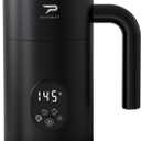 Milk Frother and Steamer 4 in 1 Automatic Coffee Steamer Frother, 11.8OZ / 350ML Warm and Cold Foam Frother for Coffee,Latte, Cappuccino, Macchiato, Hot Chocolate (Black)